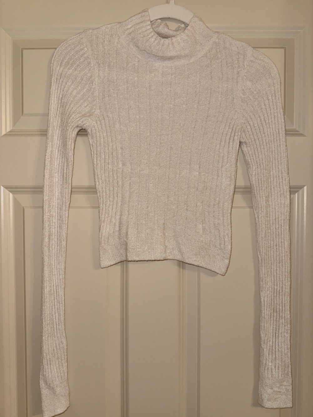 Urban Outfitters Knit Mock Neck Sweater in Off-White